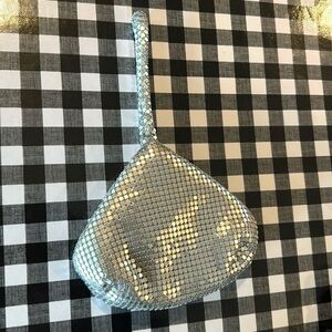 “Hershey Kiss” inspired wristlet silver mesh disco ball sequence bag